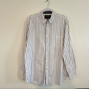 Club Room | Men's Buttondown White with Grey Stripes Shirt | EUC | XL